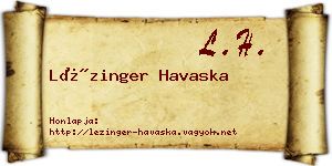 Lézinger Havaska névjegykártya